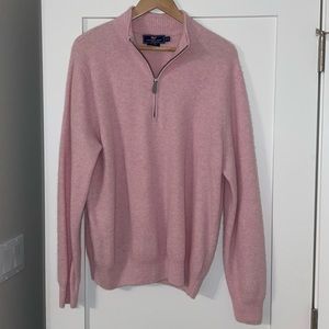 Vineyard Vines Cashmere 1/2 Zip Pullover in Light Pink
